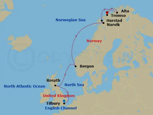 Itinerary schematic diagram