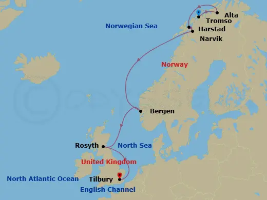Itinerary schematic diagram