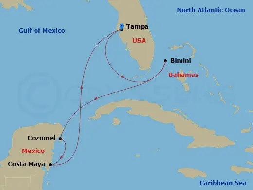 Itinerary schematic diagram