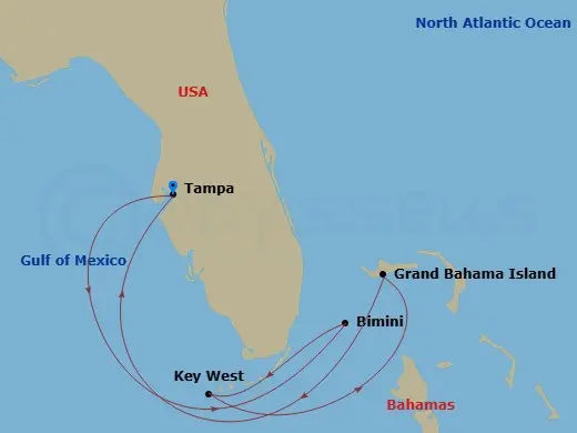 Itinerary schematic diagram