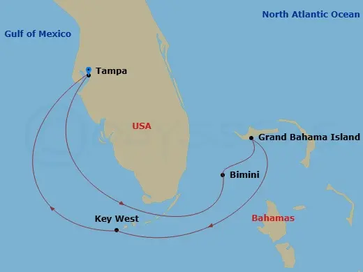 Itinerary schematic diagram