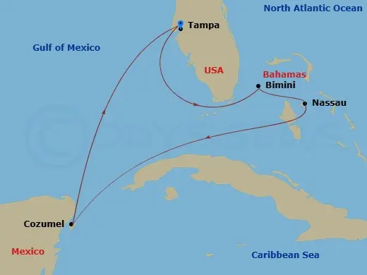 Itinerary schematic diagram