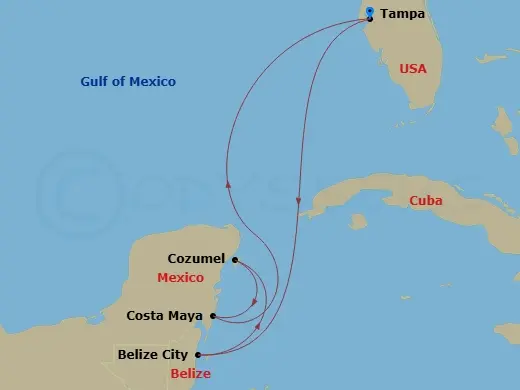 Itinerary schematic diagram