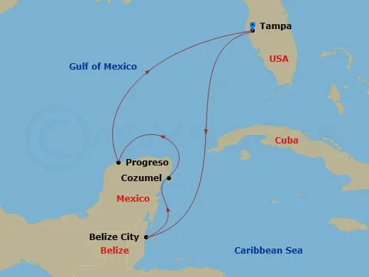 Itinerary schematic diagram