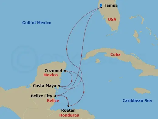 Itinerary schematic diagram