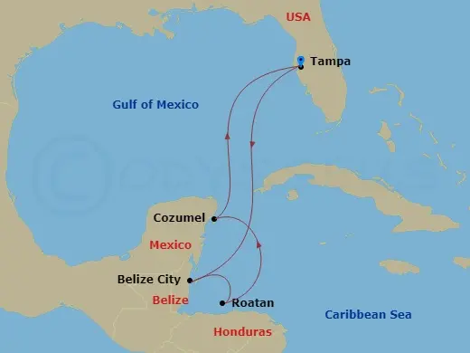 Itinerary schematic diagram