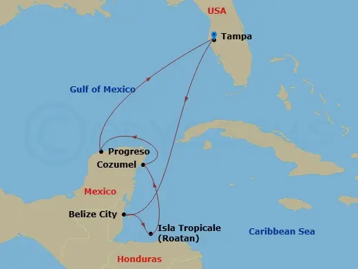 Itinerary schematic diagram