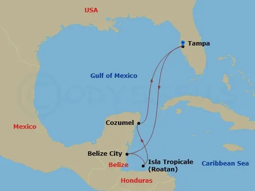 Itinerary schematic diagram
