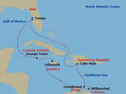 Itinerary schematic diagram