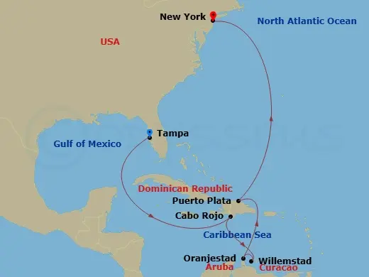 Itinerary schematic diagram