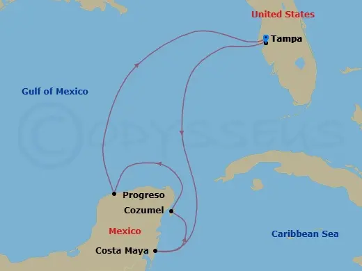 Itinerary schematic diagram