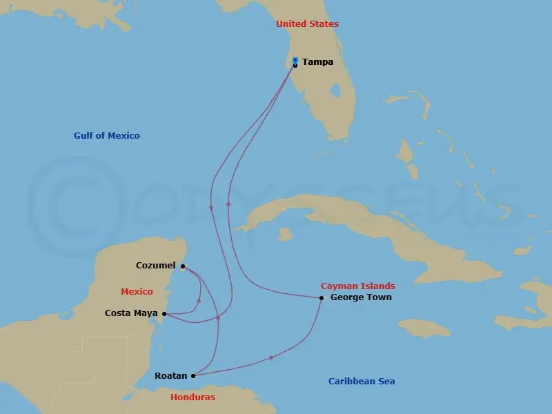 Itinerary schematic diagram
