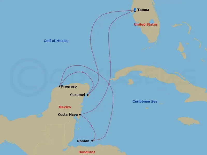 Itinerary schematic diagram