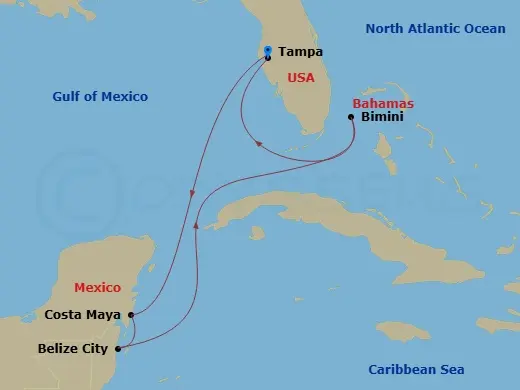 Itinerary schematic diagram