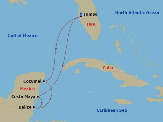 Itinerary schematic diagram
