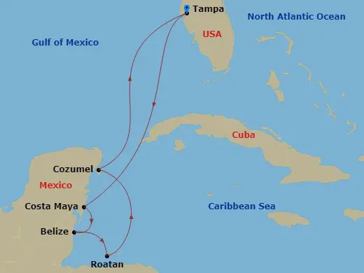 Itinerary schematic diagram
