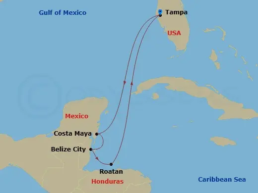 Itinerary schematic diagram
