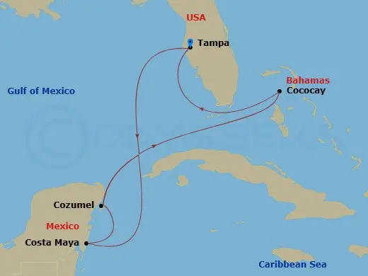 Itinerary schematic diagram