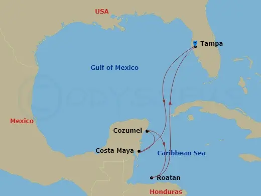 Itinerary schematic diagram