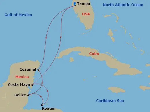Itinerary schematic diagram