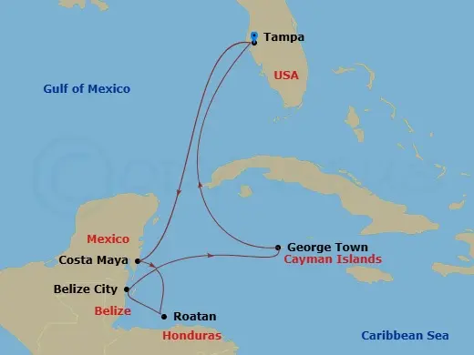 Itinerary schematic diagram
