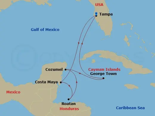 Itinerary schematic diagram