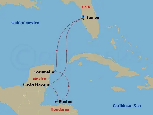 Itinerary schematic diagram