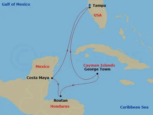 Itinerary schematic diagram