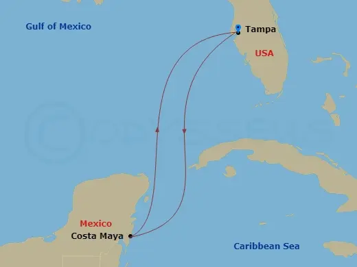Itinerary schematic diagram