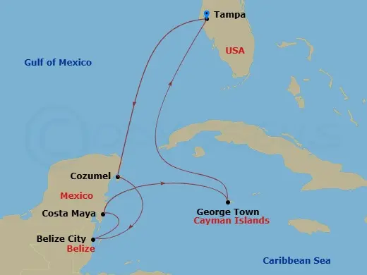 Itinerary schematic diagram