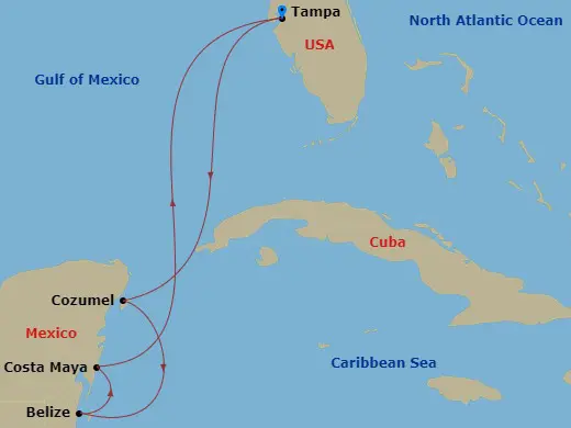Itinerary schematic diagram