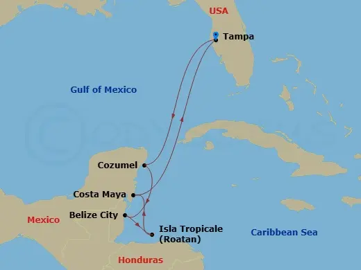 Itinerary schematic diagram