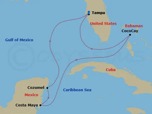Itinerary schematic diagram