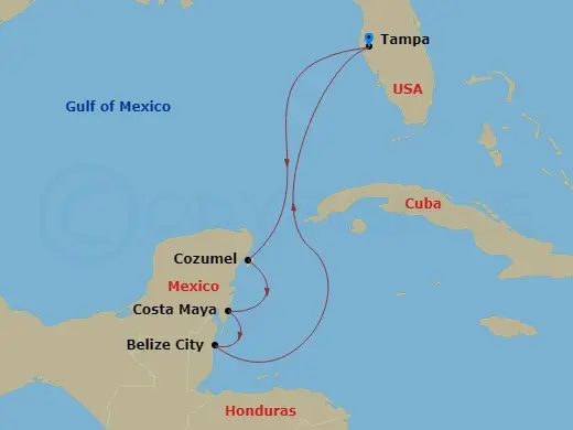 Itinerary schematic diagram