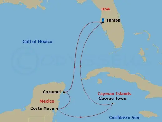 Itinerary schematic diagram