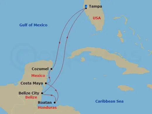 Itinerary schematic diagram