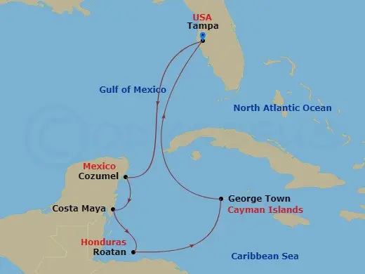 Itinerary schematic diagram