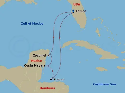 Itinerary schematic diagram
