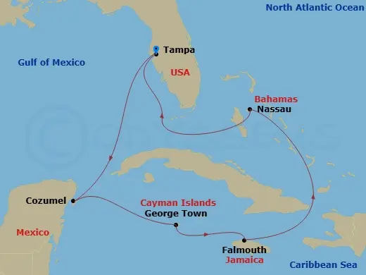 Itinerary schematic diagram