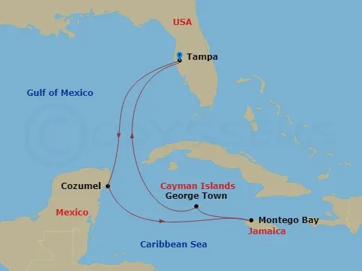 Itinerary schematic diagram