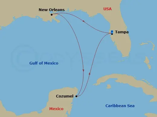 Itinerary schematic diagram