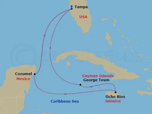 Itinerary schematic diagram
