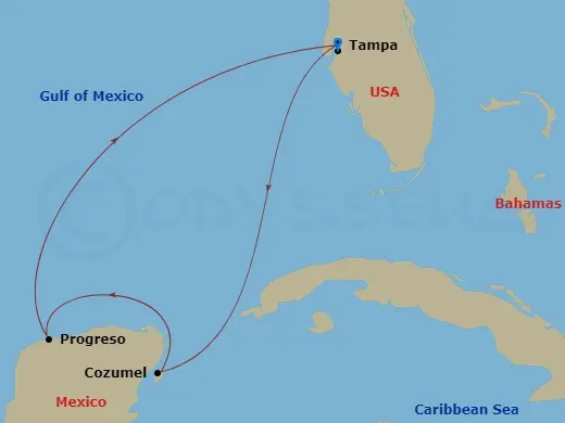 Itinerary schematic diagram