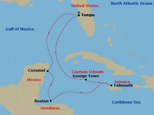 Itinerary schematic diagram