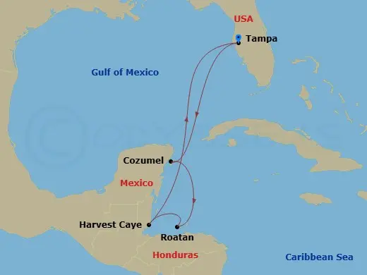 Itinerary schematic diagram