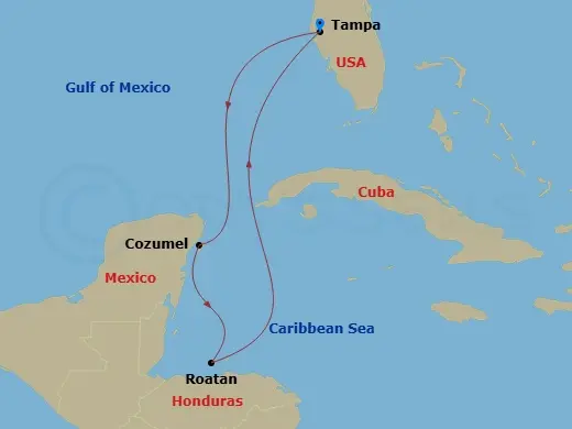 Itinerary schematic diagram