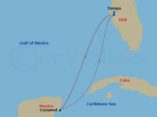 Itinerary schematic diagram