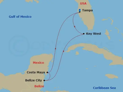 Itinerary schematic diagram