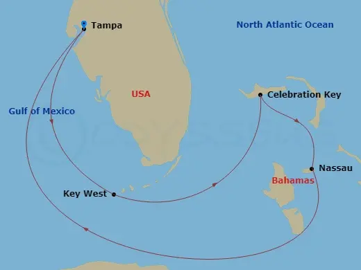 Itinerary schematic diagram
