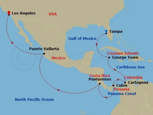Itinerary schematic diagram